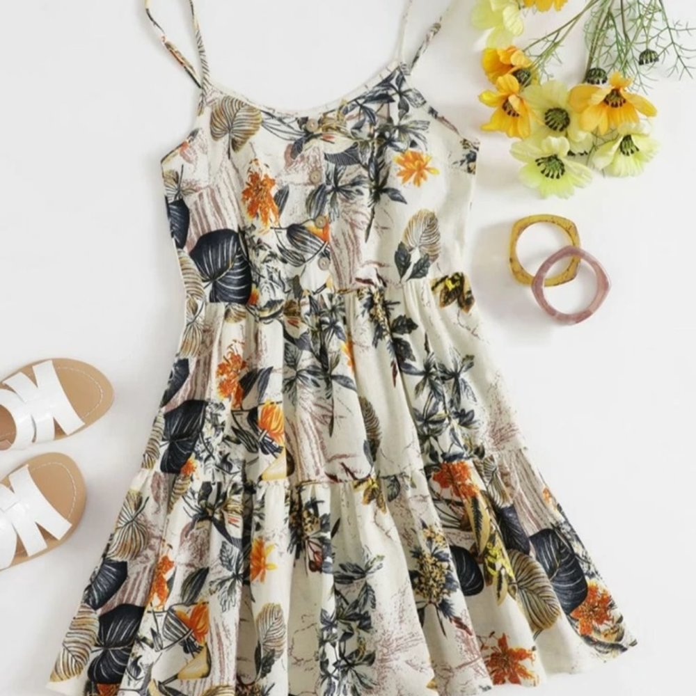 Floral Print Tiered Dress
